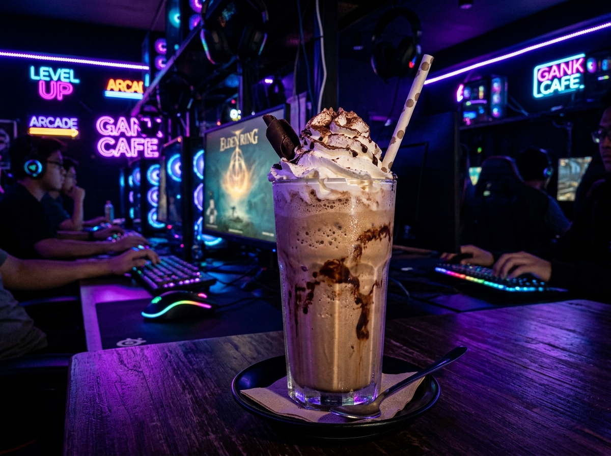 Iced coffee frappe with whipped cream