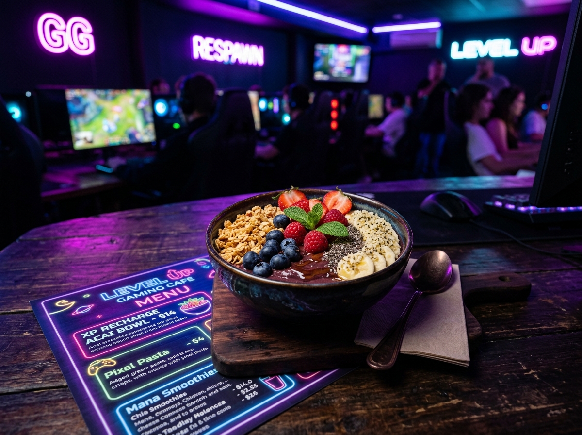 Acai smoothie bowl with fresh berries and granola