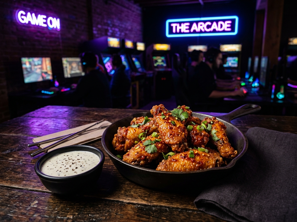 Spicy chicken wings with dipping sauce